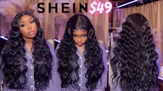 girl 😩 watch me INSTALL a 49 WIG from SHEIN 🤯 chit chat wig install [upl. by Hilaire]