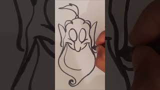 how to draw Aladdin Genie Headdrawing ilustration [upl. by Yer690]