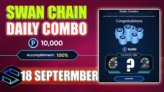 Swan Chain Daily Combo Today Code 18 September  Swan Chain Airdrop Latest Update Swandailycombo [upl. by Collar413]