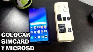 HUAWEI P20 LITE Instalar Simcard y Memoria Micro SD ☎ [upl. by Gerald]