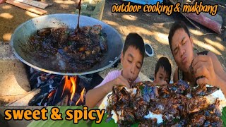 Outdoor Cooking amp Mukbang Sweet amp Spicy Hito and Tilapia [upl. by Effy]