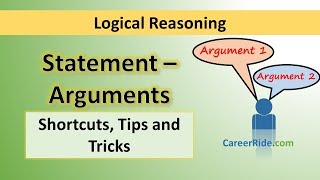 Statement and Arguments  Tricks amp Shortcuts for Placement tests Job Interviews amp Exams [upl. by Stargell]