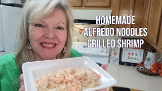 homemade Alfredo sauce recipe noodles shrimp extra special treatment at the seafood counter chitchat [upl. by Rothschild]