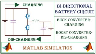 MATLAB Simulation of a Bidirectional Battery Circuit Using BuckBoost Converter [upl. by Haerdna]