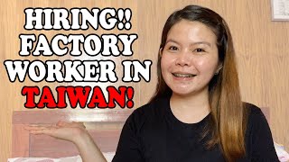 HIRING FACTORY WORKER IN TAIWAN  MYREEN VLOG [upl. by Rola]