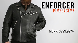 First Mfg Co  Enforcer Mens Leather Motorcycle jacket [upl. by Ronald]