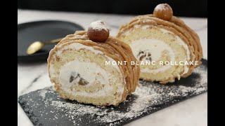 Mont blanc rollcake Montblanc gateau roule 蒙布朗蛋糕卷 [upl. by Stets]