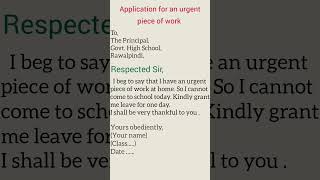 Application for an urgent piece of work in English youtubeshorts shorts [upl. by Shana744]