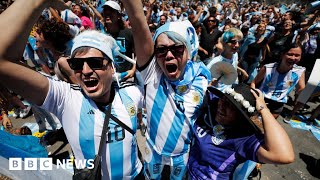 Argentina celebrates World Cup victory  BBC News [upl. by Seta608]