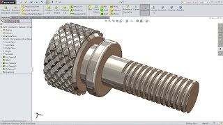 Solidworks tutorial How to make Knurling Screw [upl. by Genesia]