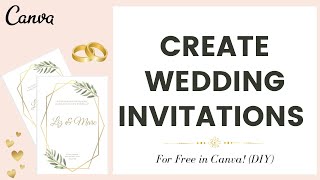 HOW TO CREATE WEDDING INVITATIONS ON CANVA  STEP BY STEP DIY COMPLETE CANVA TUTORIAL [upl. by Cicero]