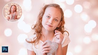 How to Create Bokeh Lighting Portrait Effect In Photoshop  Add Light Blur Background to Photos [upl. by Eglantine99]