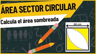 ✅Área del SECTOR CIRCULAR y área del CUADRADO figura compuesta [upl. by Whallon122]