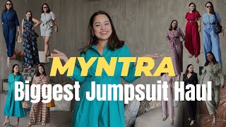 BIGGEST JUMPSUIT HAUL FROM MYNTRA  Best budget finds to suit all body types [upl. by Slyke560]