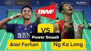 Ng Ka Long Angus VS Alwi Farhan Power Smash Badminton [upl. by Arodoeht]