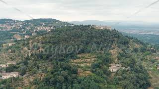 Florence Italy Convent San Francesco Nunnery on mountain Summer Aerial View Point of interest [upl. by Heyman147]