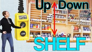 DIY Overhead Storage for Garage or Shop  Motorized Shelf [upl. by Lilaj]