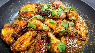 Crispy Honey Garlic Chicken Wings Recipe  Easy and Delicious [upl. by Aleris]