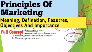 Principles Of Marketing bcom 3rd Year  Defination Feautres Objectives And Importance  Hindi [upl. by Oicnaneb655]