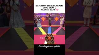 Eviction shield task who got   Yashmi safe 🩷 biggboss shortvideo shorts nikhilmaliyakkal [upl. by Naihtsirc]