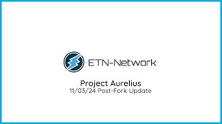 Project Aurelius PostFork Update 110324  Electroneum [upl. by Ervine774]