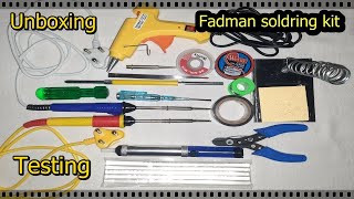 Fadman Soldering Pack Unboxing amp testing  Amazon  Soldering Iron 25W Desolder Pump Wire Glue Gun [upl. by Hola]