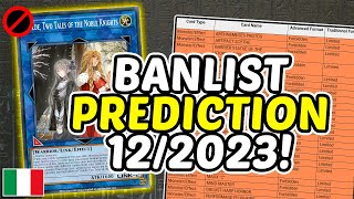 ITA Ban List Prediction Dicembre 2023 • YuGiOh TCG [upl. by Tamanaha]