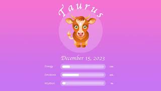 Taurus horoscope for December 15 2023 [upl. by Joacima835]