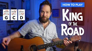 King of the Road • Guitar Lesson with Easy Chords Roger Miller [upl. by Eusebio]