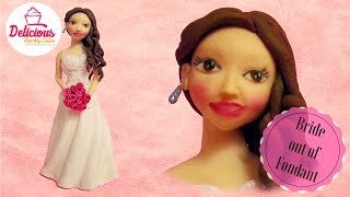 Bride out of fondant cake topper l Delicious Sparkly Cakes [upl. by Rebor]