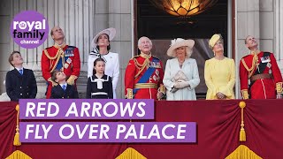 The Red Arrows Fly Over Buckingham Palace for King Charles Birthday Flypast [upl. by Atilol]