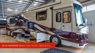 2018 Newmar King Aire 4553  Triple Slide  BATH AND A HALF [upl. by Enilrad]