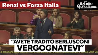 Il duro attacco di Renzi a Forza Italia quotVergognatevi avete tradito Berlusconiquot [upl. by Armin]