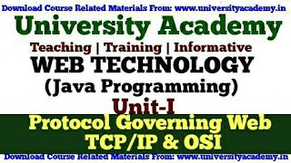 WT5Web Technology TutorialJava Programming LectureProtocol Governing WebProtocol for WWWTCPIP [upl. by Hickie958]