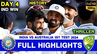 India vs Australia 1st Test Day 1 Highlights 2024  IND vs AUS 1st Test Day 1 Highlights 2024 [upl. by Melanie]