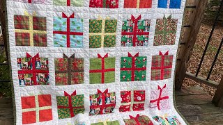 Easy Quilt Tutorial Sewing A Present Christmas Quilting Tutorial [upl. by Qifahs]