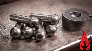 Blacksmithing  Forging dome head rivets [upl. by Leihcey780]