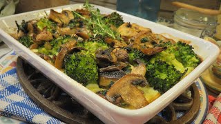 Mon GRATIN DE BROCOLI et champignons de Paris léger facile  Mère Mitraille  Gourmandises TV [upl. by Marigold]