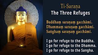 TiSarana The Three Refuges The Three Jewels Of Buddhism Pali amp English [upl. by Stralka]