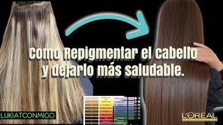 Como oscurecer cabello decolorado explicado paso a paso de cabello rubio claro a castaño [upl. by Malek]