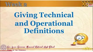 TECHNICAL AND OPERATIONAL DEFINITIONS  Research [upl. by Adnohsirk]