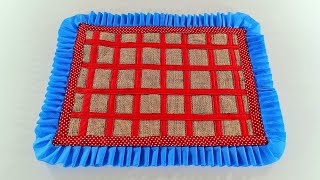 Beautiful Doormat Making with Old Jute Bags Waste Clothes Doormat Making doormat doormate [upl. by Emery]