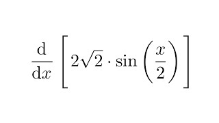 Derivative of 2sqrt2sinx2 [upl. by Ettennaej]