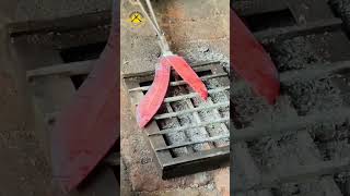 Heat treatment process🔪 shortvideo craftsmanship viral handmade damascus trending beautiful [upl. by Felike]