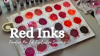 💋 24 Red Fountain Pen Inks 💋  Season 2 Ink Exploration No 13 [upl. by Eldred731]