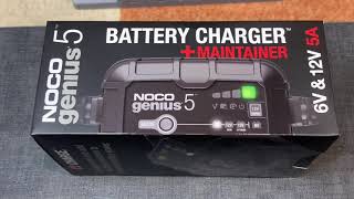 NOCO GENIUS5 5Amp Battery Charger  Charging a dead battery [upl. by Hpsoj]