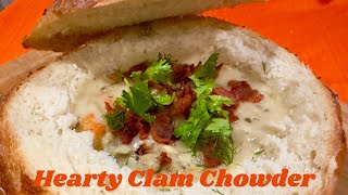 Home Cooking  Hearty Clam Chowder in a Bread Bowl [upl. by Aehr]