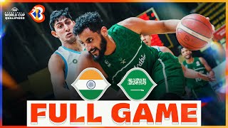 India v Saudi Arabia  Basketball Full Game  FIBAWC 2023 [upl. by Lesirg]