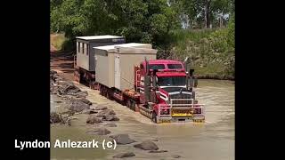 A road train carting dongas across Cahill’s Crossing [upl. by Artied26]