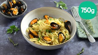 Recette de linguine aux moules et au vin blanc  750g [upl. by Ayek]